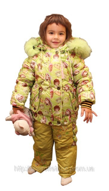 Комбинезон детский утепленный (штаны+куртка) салатовый - фото 1 - id-p41086