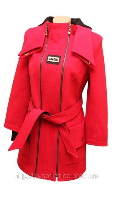 Пальто женское на двух молниях красное - фото 1 - id-p41100