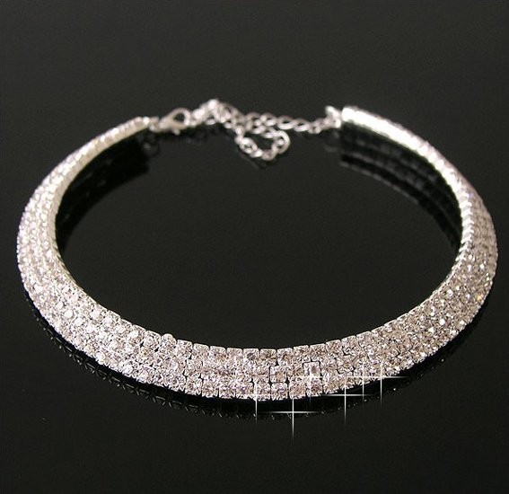 Свадебные ожерелье ,,Фигаро" из серебро(925К) и кристаллами - фото 1 - id-p883963
