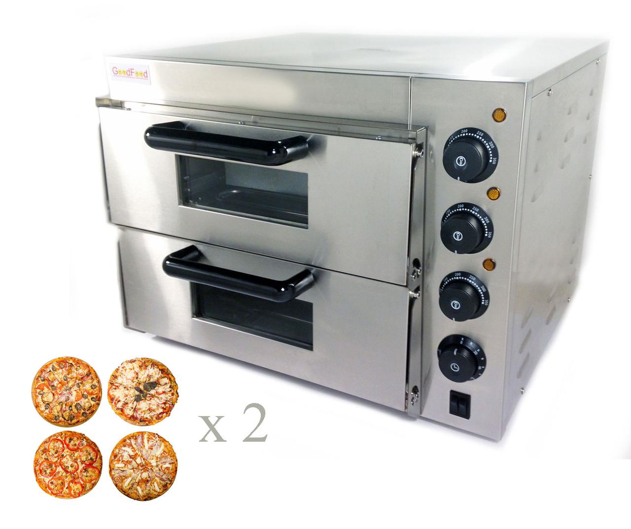 Печь для пиццы 4+4х20 электрическая GoodFood PO2 - фото 1 - id-p5986822