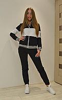 Женский спортивный зимний трикотажный костюм: кофта на молнии и штаны с начесом