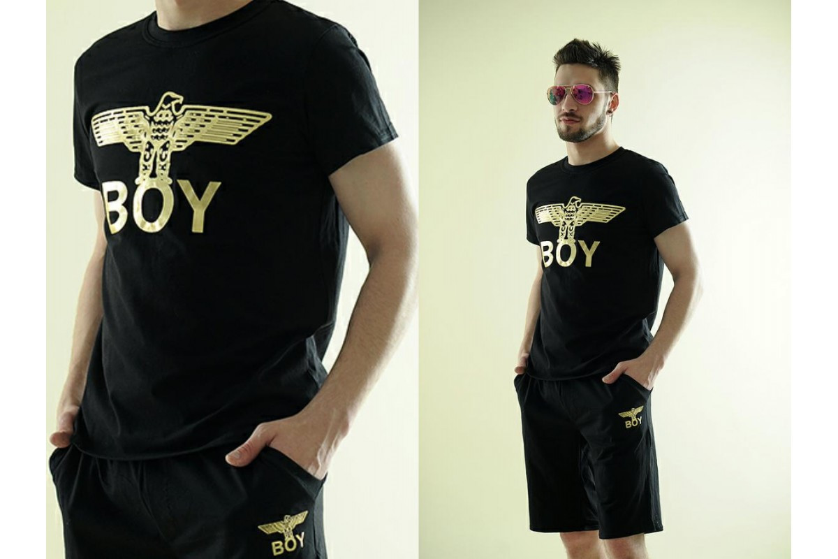 Костюм летний мужской шорты и футболка с золотой накаткой - фото 1 - id-p5989043