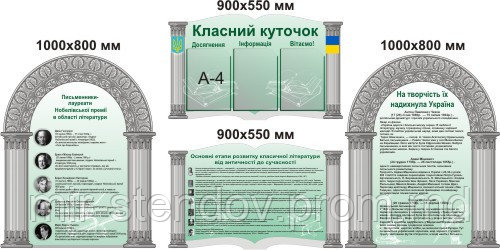 Комплект стендов для кабинета зарубежной литературы, фото 1