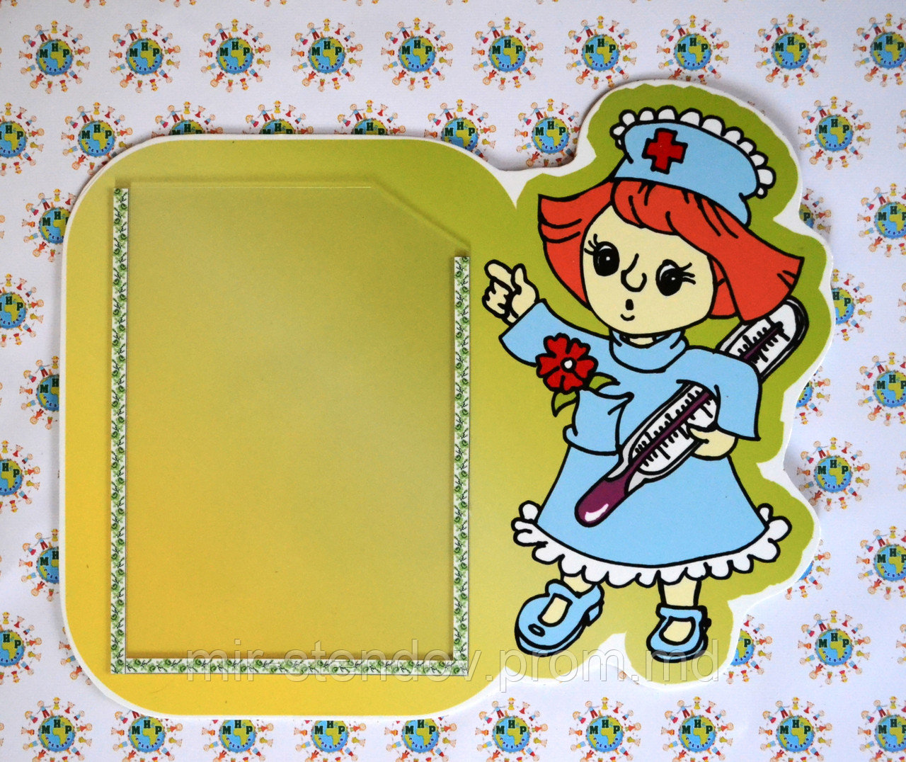 Медицинский стенд Медсестра с градусником, фото 1