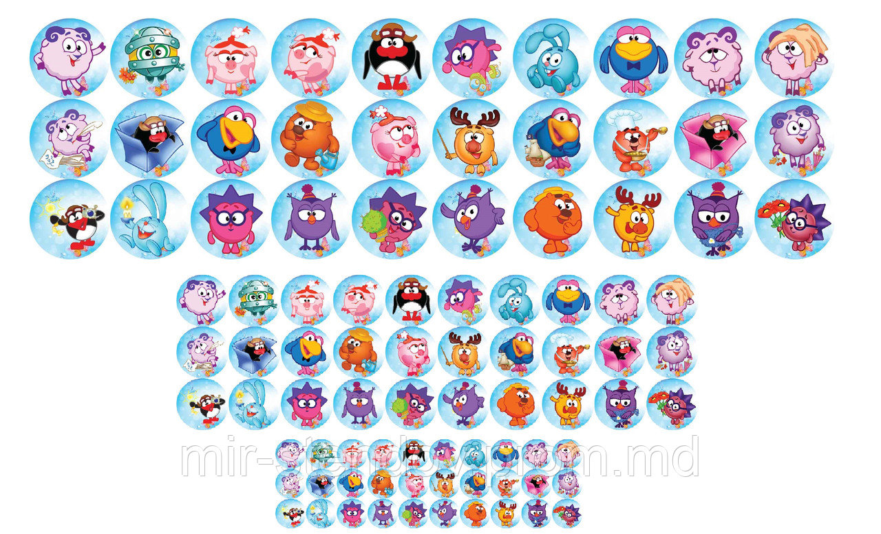 Наклейки на шкафчики, кроватку, полотенца Смешарики, фото 1