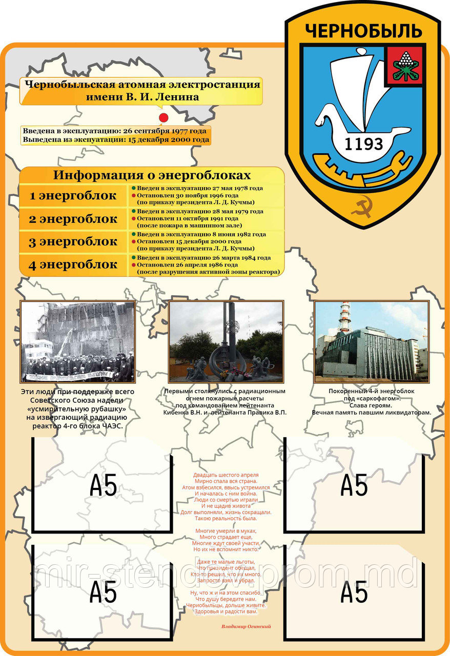 Чернобыль. Энергоблоки. Стенд памяти аварии на ЧАЭС, фото 1