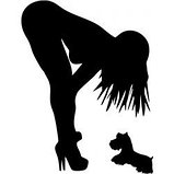 Наклейка Девочка с собачкой, фото 2