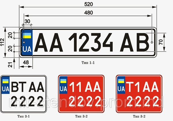Наклейка на номер автомобиля Евростандарт новый номер - фото 1 - id-p4434647