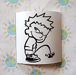 Наклейка на автомобиль Писающий мальчик, фото 2