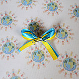 Бантик жёлто-голубой с булавкой, фото 2