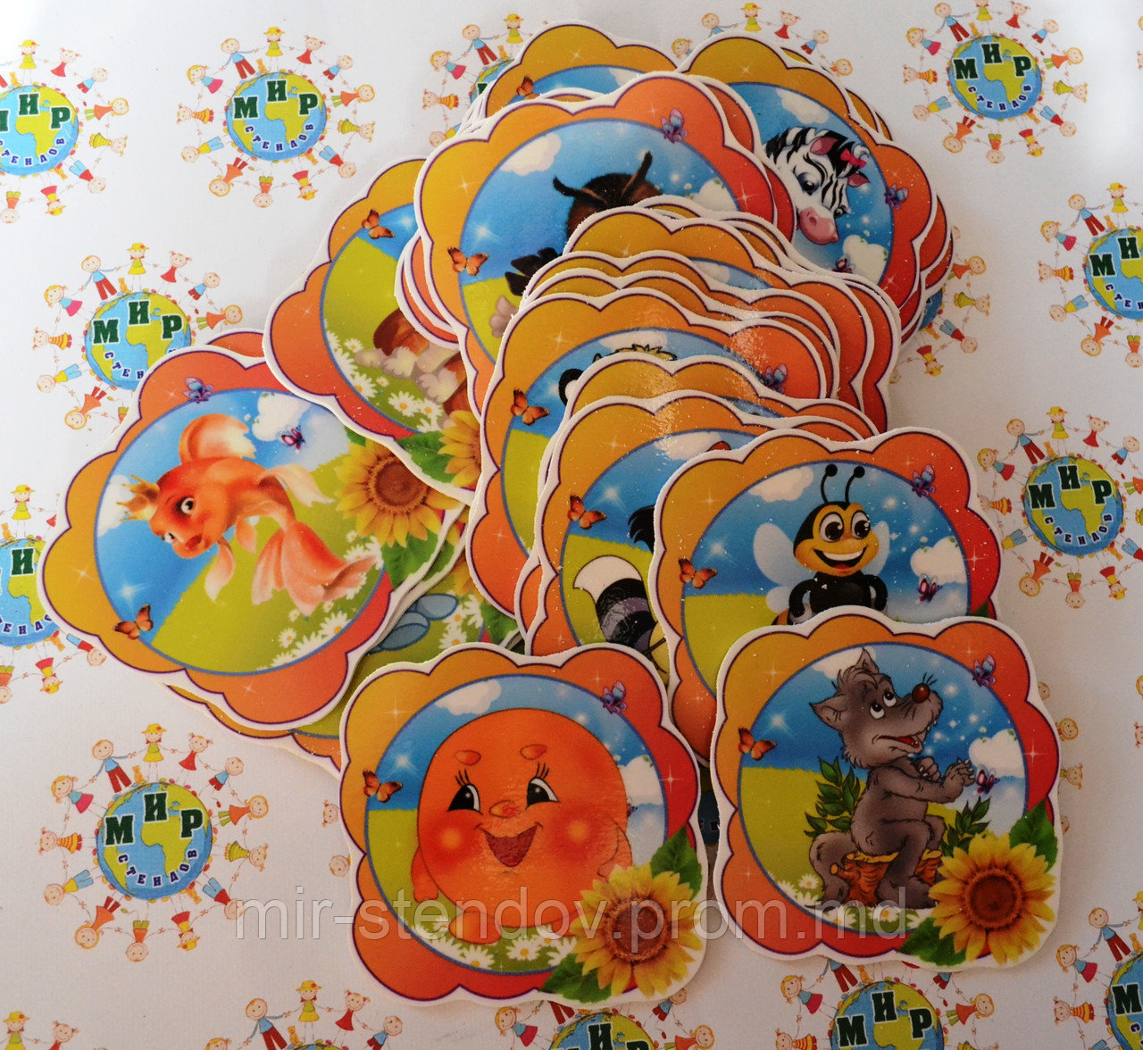 Таблички на шкафчики Подсолнушки. Пластиковые маркировочные, фото 1