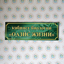 Табличка Кабинет биологии Оазис жизни