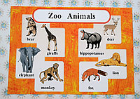 ZOO ANIMALS. Стенд для кабинета английского языка.