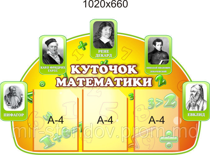 Уголок математики. Стенди для кабінета математики, фото 1