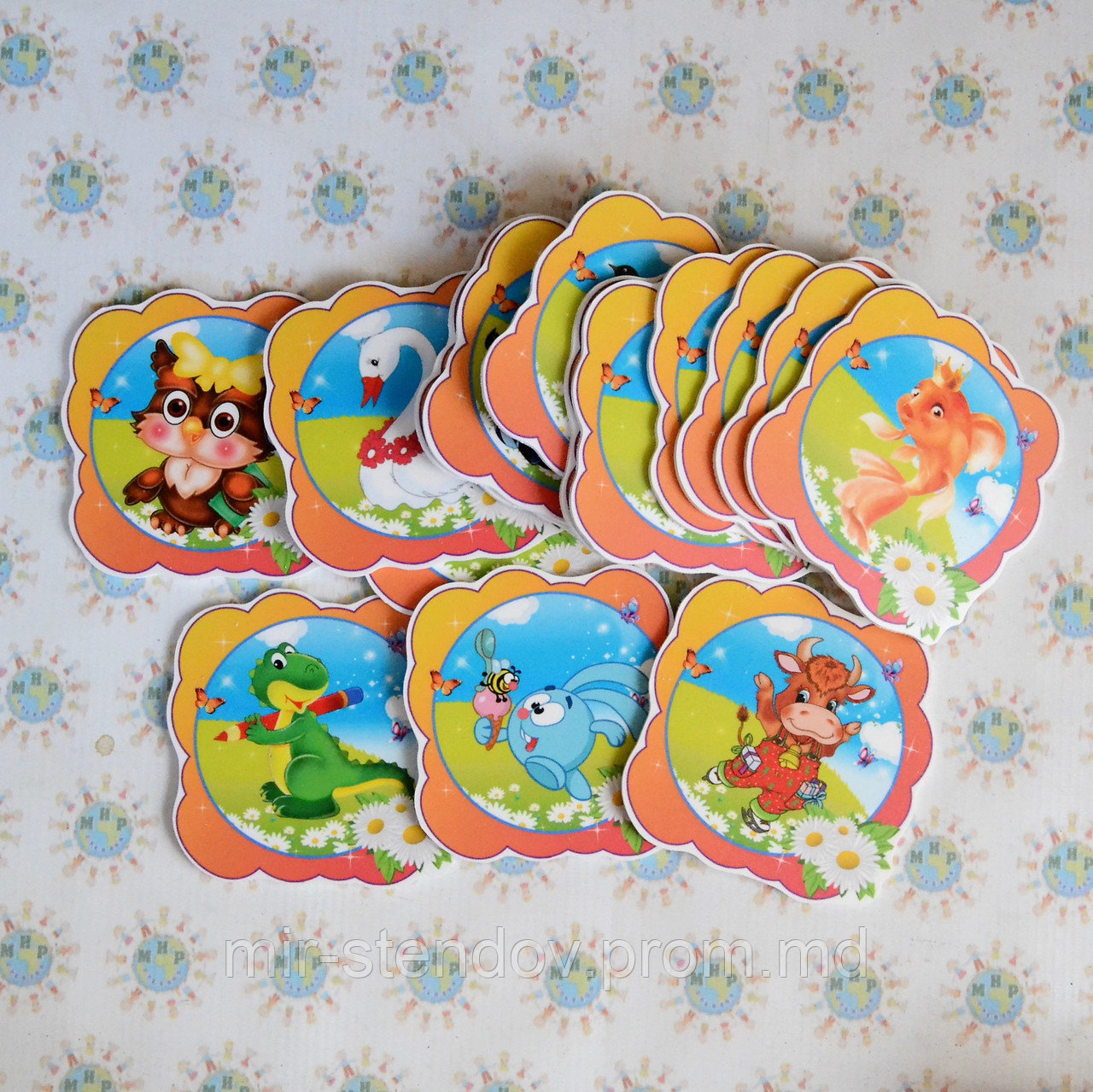 Таблички на шкафчики Ромашки. Пластиковые маркировочные, фото 1