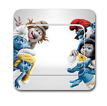 Наклейка на выключатель Смурфики 3