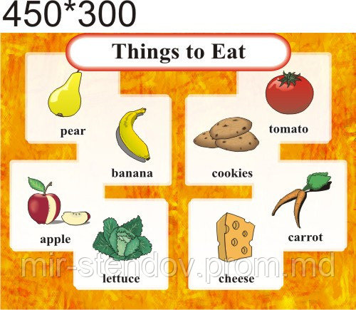 Vegetables and fruits. Стенд для кабинета английского языка., фото 1