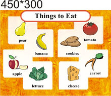 Vegetables and fruits. Стенд для кабинета английского языка.