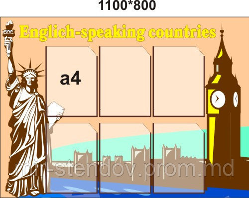English Speaking Country. Стенд для кабинета английского языка., фото 1