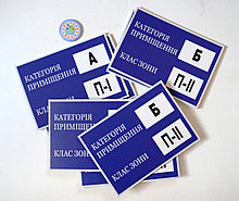 Таблички категорий и зон ответственности помещений