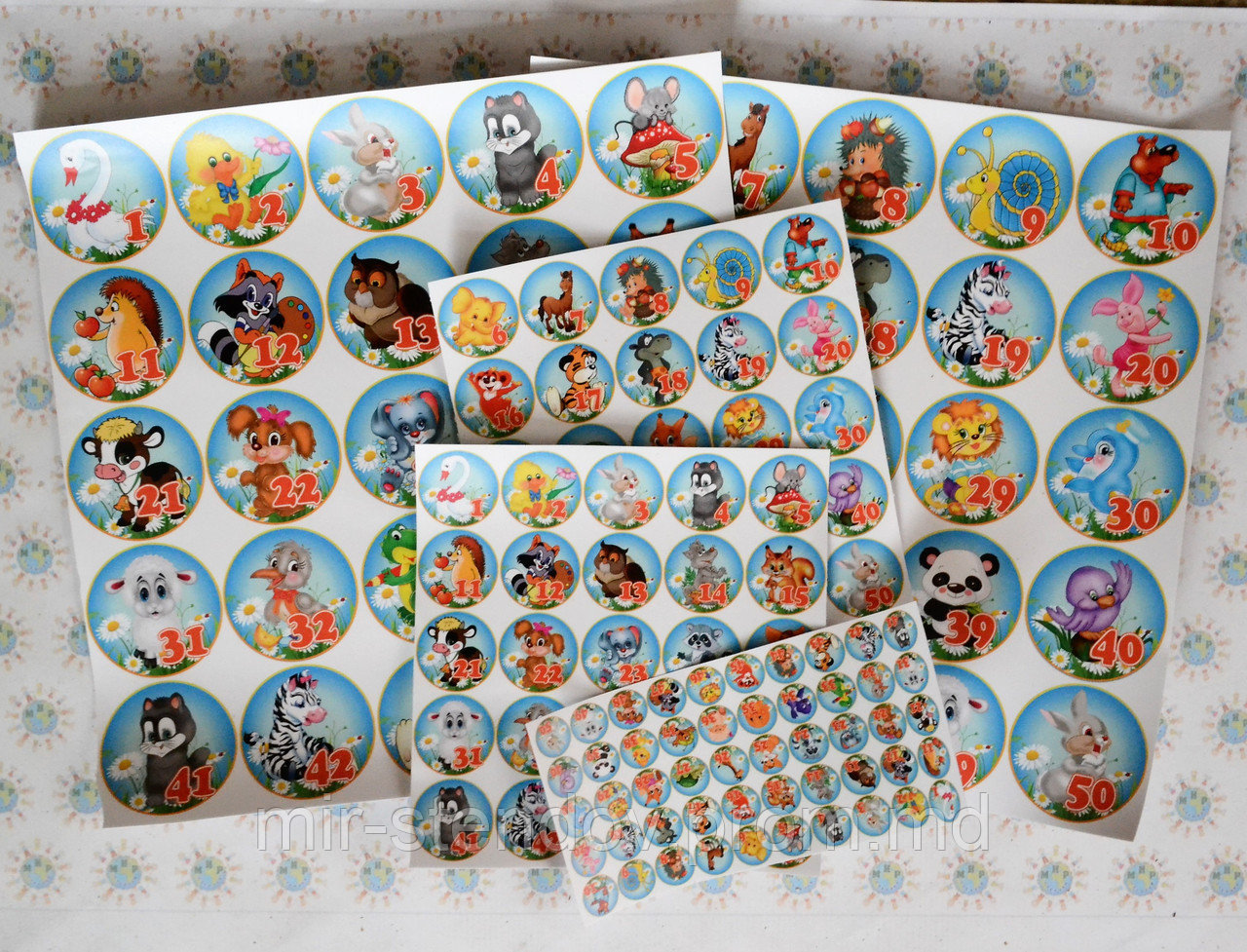 Наклейки на шкафчики, кроватку, полотенечки. Набор на 50 детей, фото 1