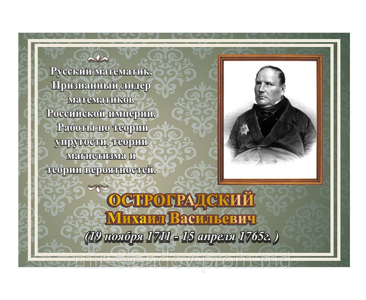 Остроградский М. В. Портрет математика, фото 1