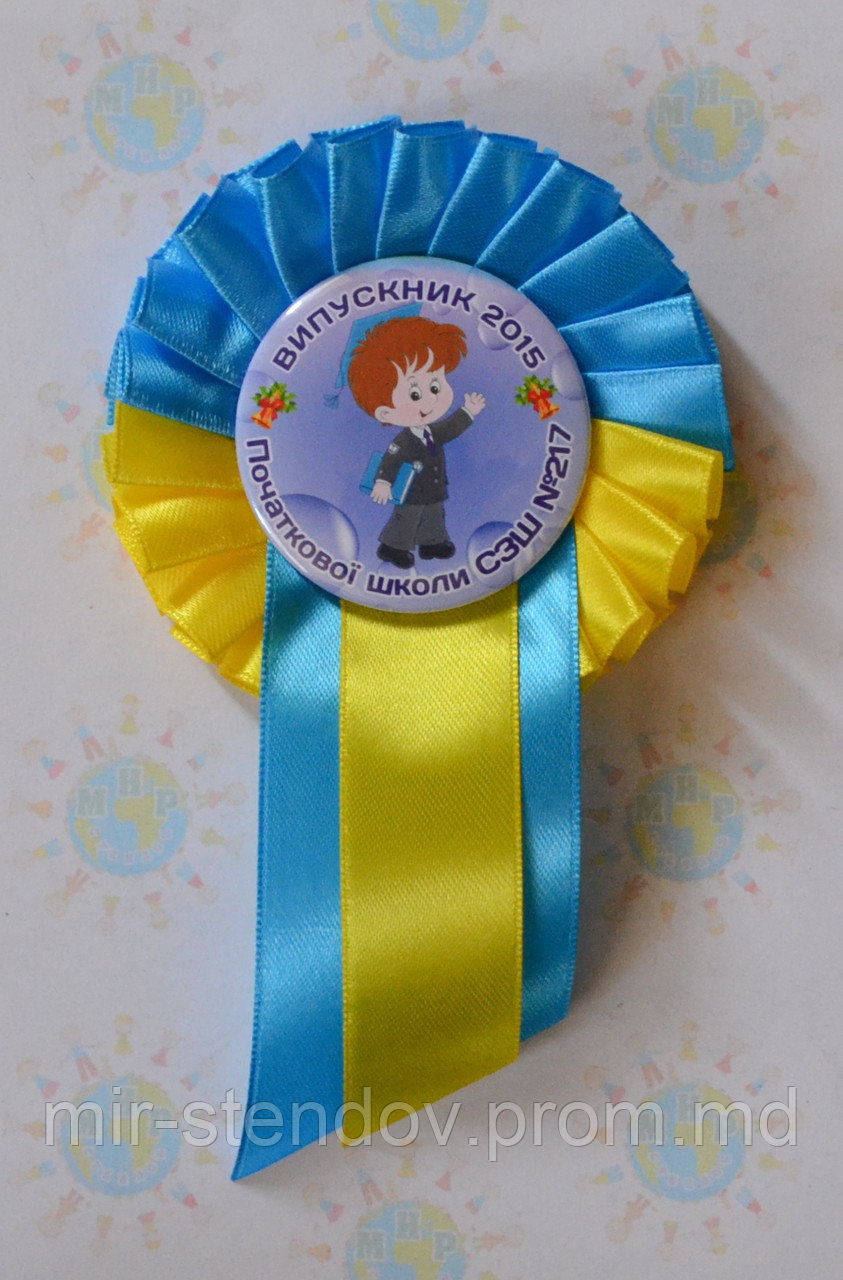 Значок Выпускник начальной школы с розеткой, фото 1