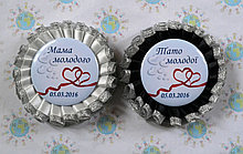 Два значка для свадьбы с двойной розеткой