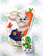 Магнитный стенд для крепления рисунка Зайка