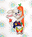 Магнитный стенд для крепления рисунка Зайка, фото 2