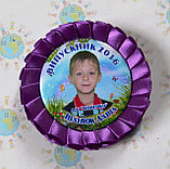 Значок Выпускника с розеткой фиолетовый, фото 2