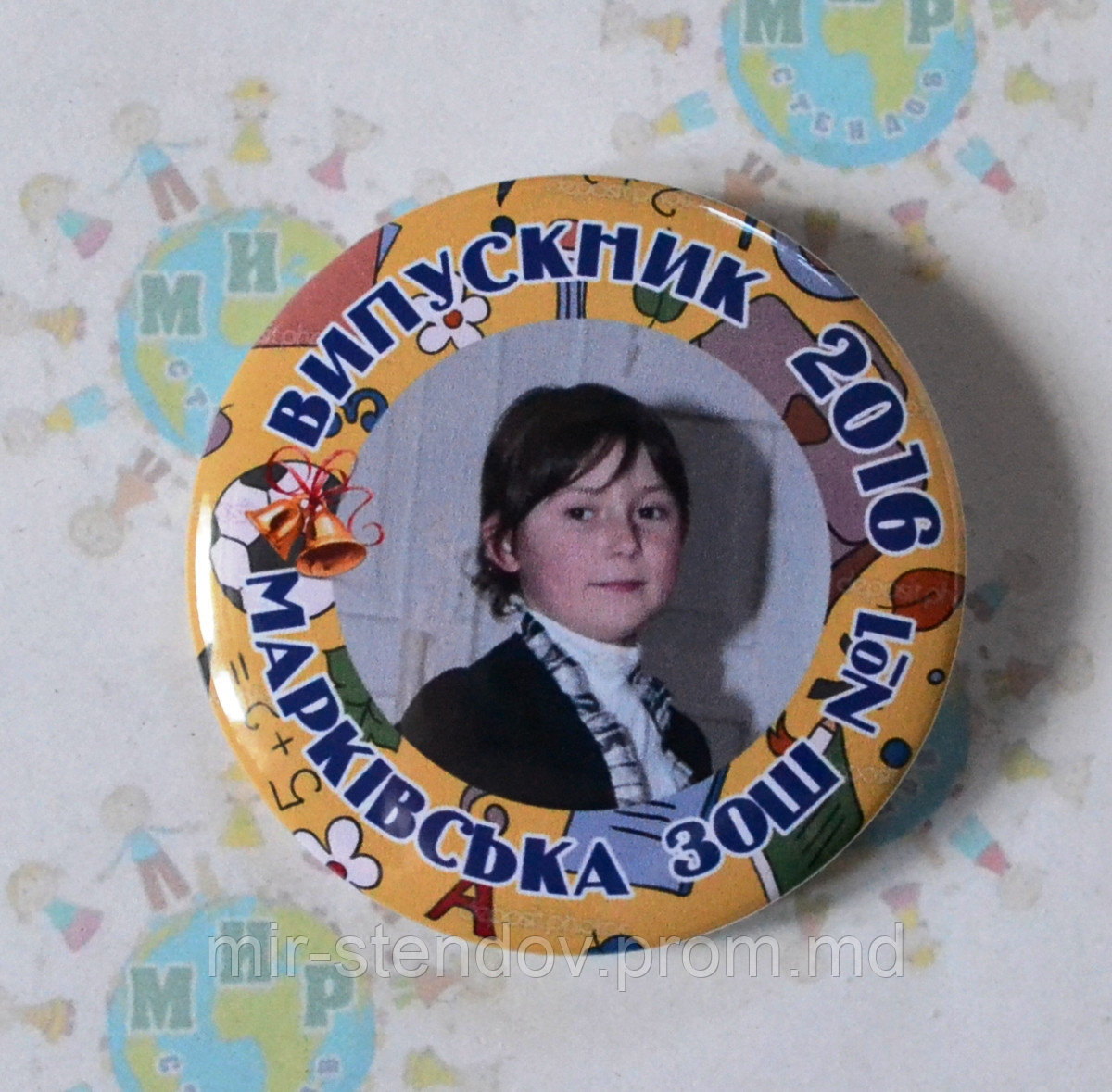 Значок с фотографией Выпускник, фото 1