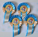 Значок Выпускник начальной школы с розеткой Бежево-голубая, фото 5