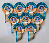 Значок Выпускник детского сада Колосок с розеткой Бежево-голубая, фото 2