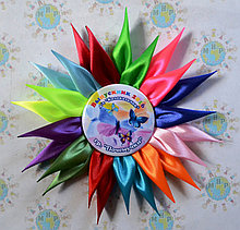 Значки для детского сада группы Почемучки с розеткой Радуга