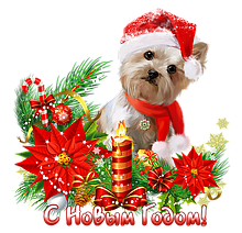 Наклейка новогодняя Собака