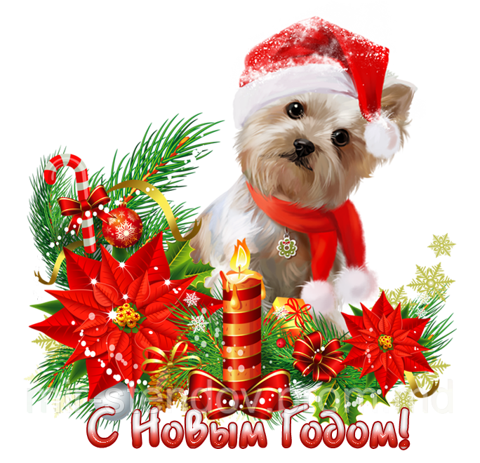 Наклейка новогодняя Собака - фото 1 - id-p5995000