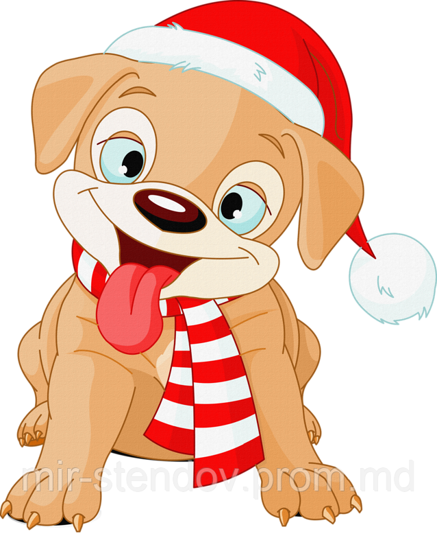 Наклейка новогодняя Собачка, фото 1