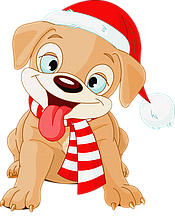 Наклейка новогодняя Собачка