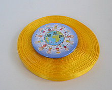 Лента атласная 6 мм Жёлтая