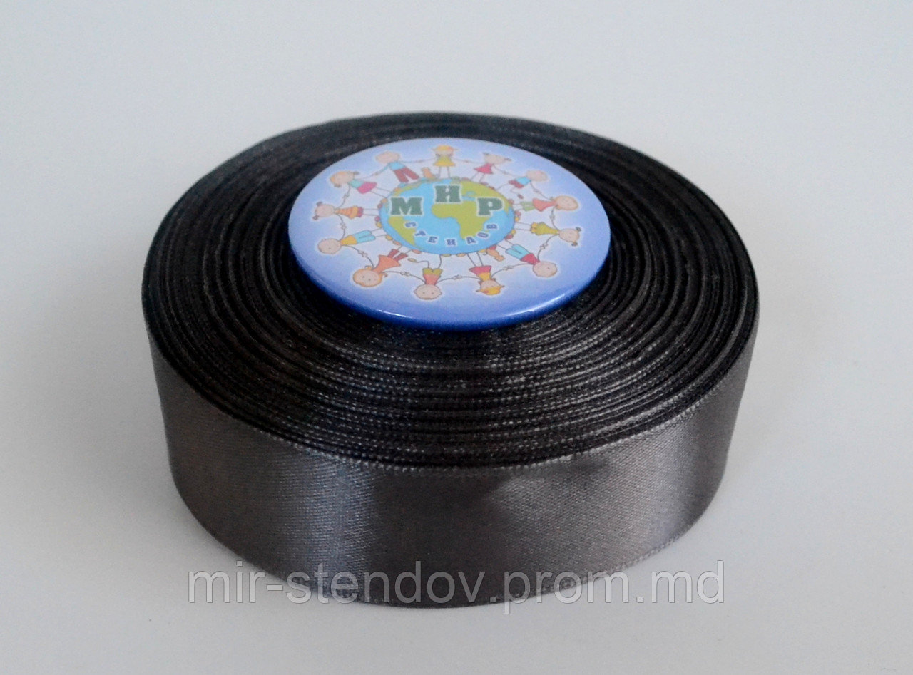 Лента атласная 25 мм Серая тёмная, фото 1