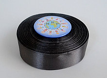 Лента атласная 25 мм Серая тёмная