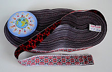 Лента Орнамент Красно-белая 20 мм