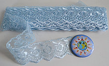 Лента кружевная Голубая