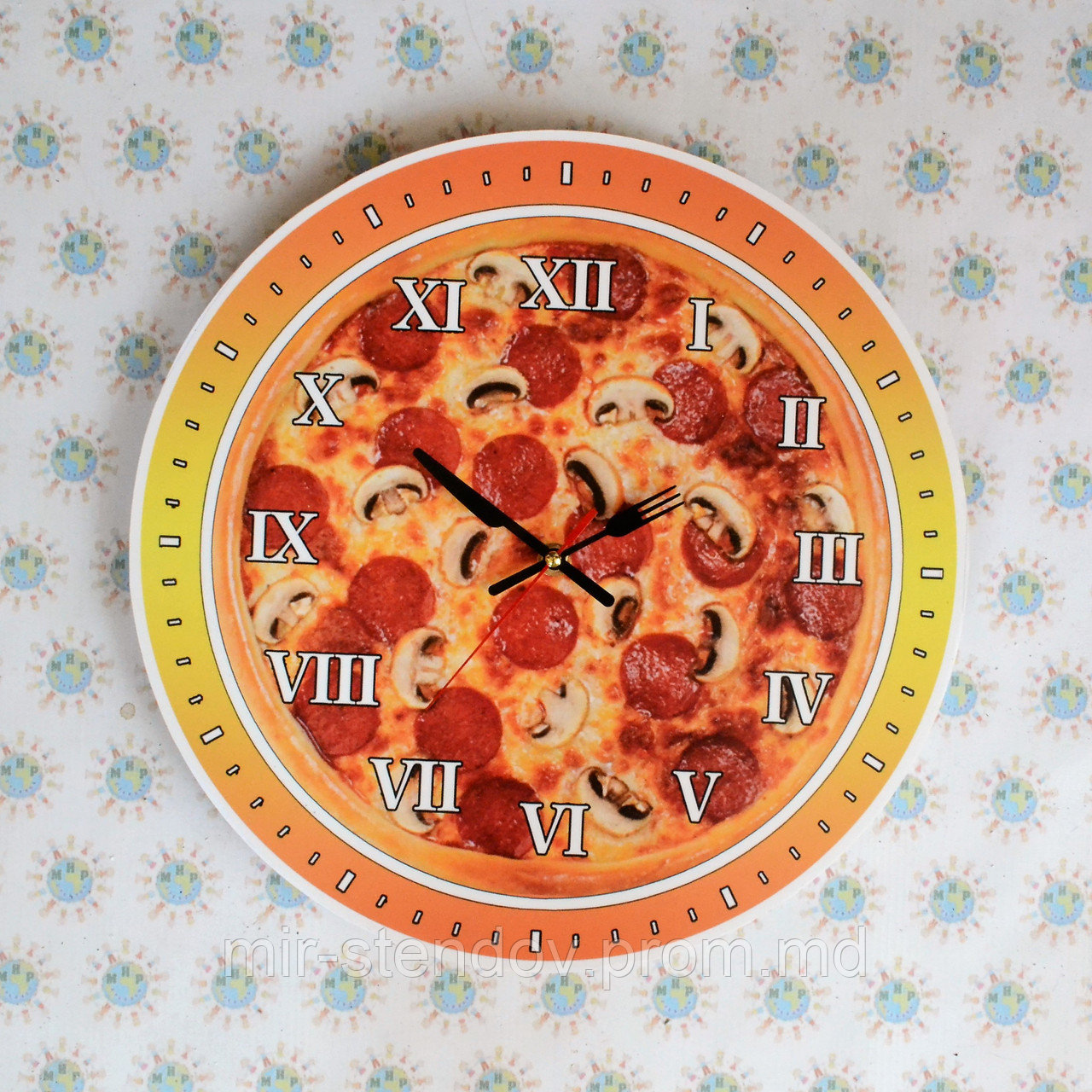 Часы настенные Пицца салями 40 см - фото 1 - id-p5995254