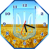 Настенные часы с гербом Украины Поле, фото 2