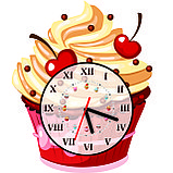 Часы настенные Пирожное с черешней, фото 2