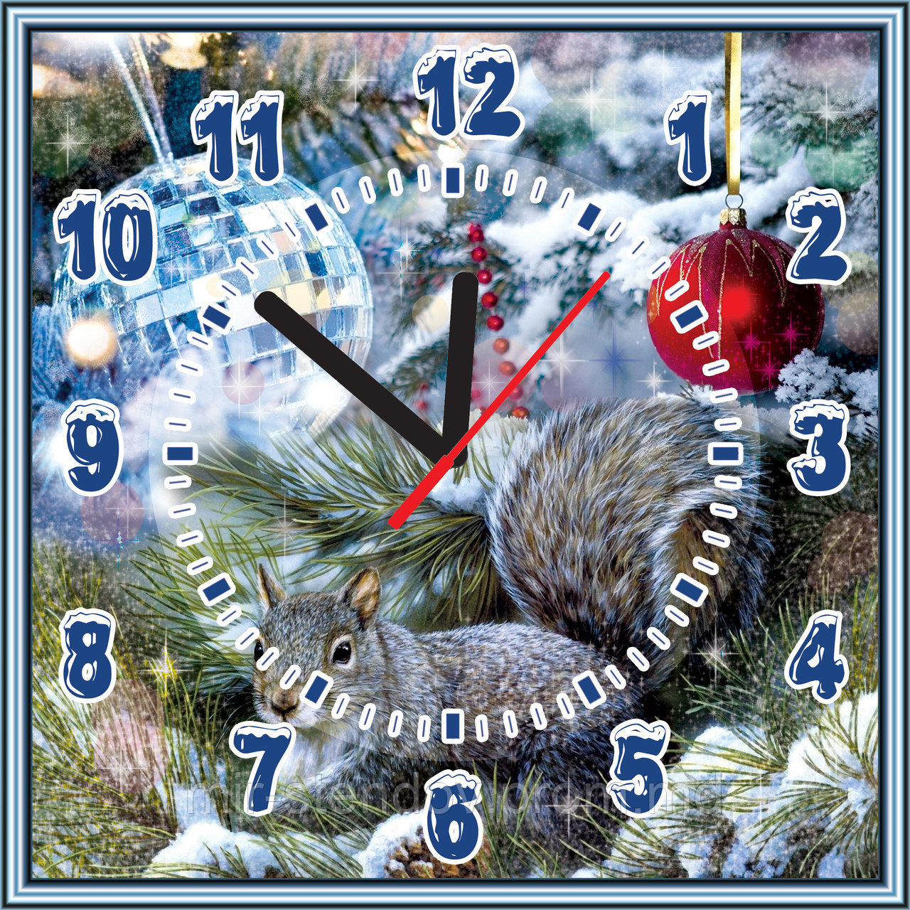 Квадратные настенные часы Новогодние - фото 1 - id-p5995355