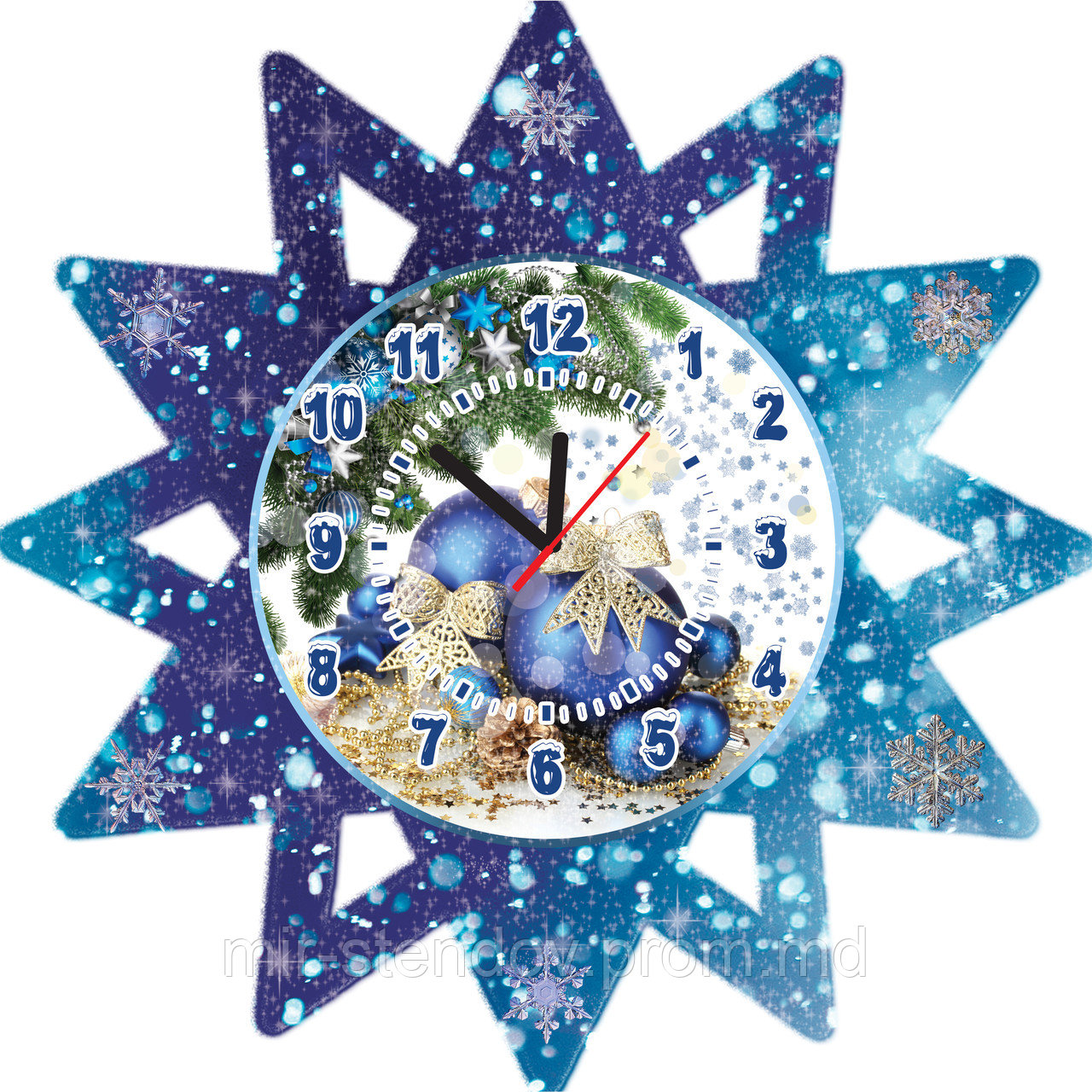 Настенные часы Новогодние Снежинка - фото 1 - id-p5995360