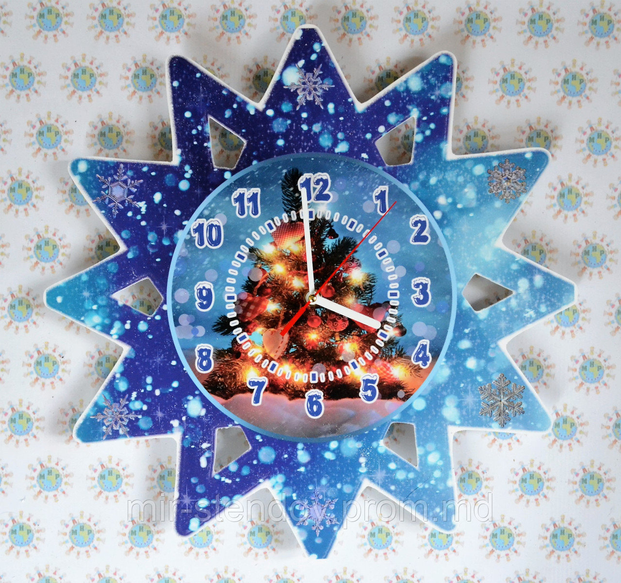 Настенные часы Рождественская звезда 35 см - фото 1 - id-p5995368